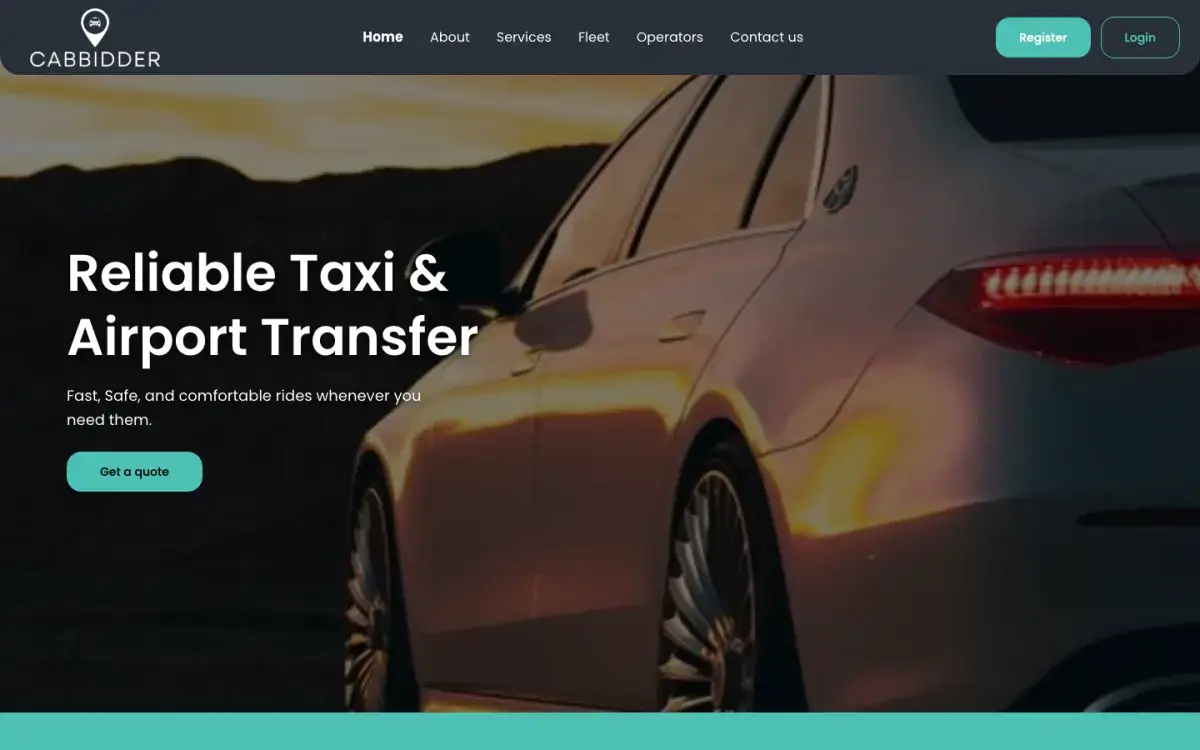 CabBidder ride-sharing web application